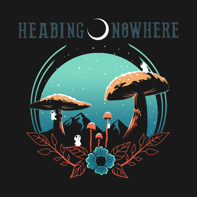 Discover Headed Nowhere Blue/Orange - Mushroom - T-Shirt