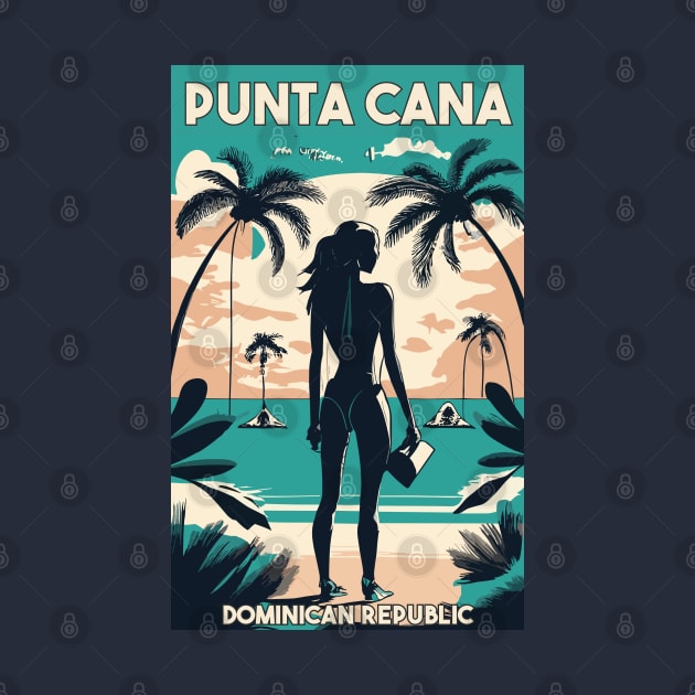 A Vintage Travel Art of Punta Cana - Dominican Republic by goodoldvintage