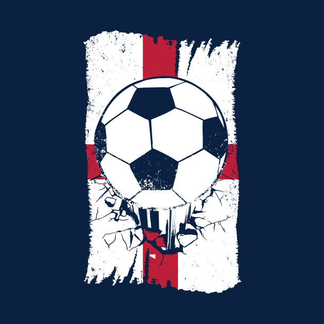 Vintage English Flag with Football // Retro England Soccer by SLAG_Creative