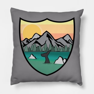 Alaska Cruise Mountain Scenery Whale and Icebergs Pillow