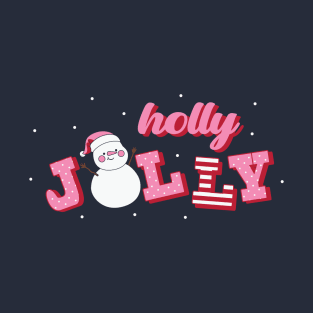 Cute Snowman Holly Jolly T-Shirt