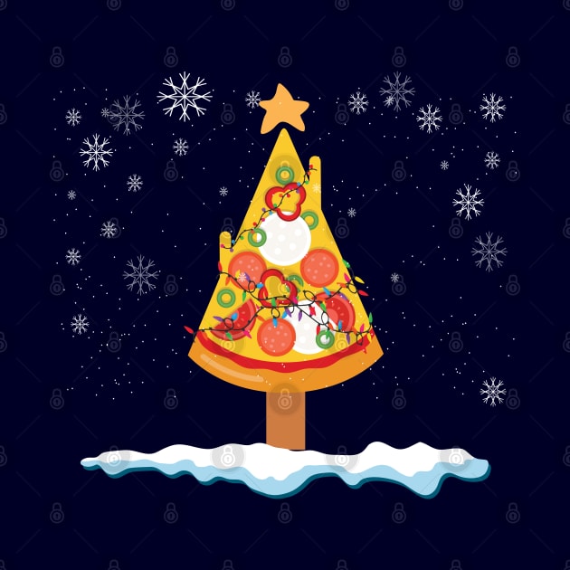 Pizza Christmas Tree Funny Pizza Lovers Christmas Foodie by FamiLane