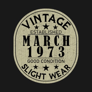 Vintage Established March 1973  - Good Condition Slight Wear T-Shirt