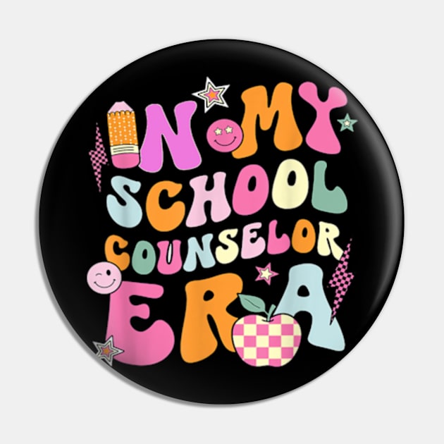 In My Counselor Era Funny Groovy Back To School Teacher Pin by David Brown