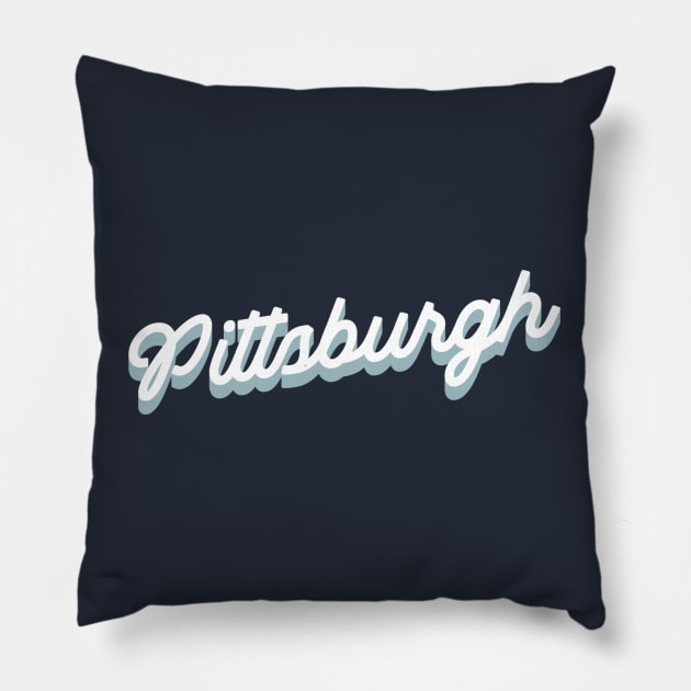 Pittsburgh cursive script Pillow by suba29