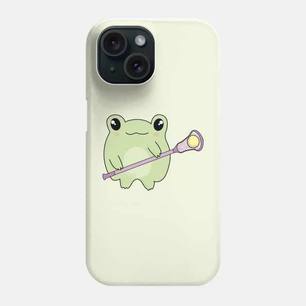 Kawaii Frog Loves Lacrosse Phone Case by YourGoods