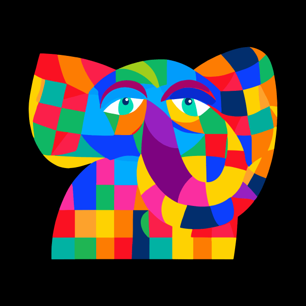 Little Elephant - Colorful Geometric Cute Animal Design by Mister Graphics