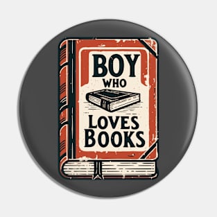 Boy Who Loves Books Pin
