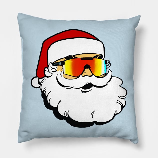 Santa Claus wearing cool skiing sunglasses Pillow by Captain-Jackson