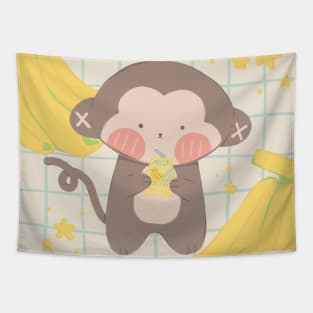 Banana Milk Monkey Tapestry