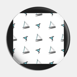 Triangles and sailboats on white background Pin