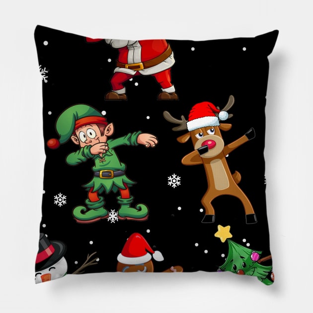 Dabbing Xmas Squad Funny Christmas Kids Pillow by Danielsmfbb