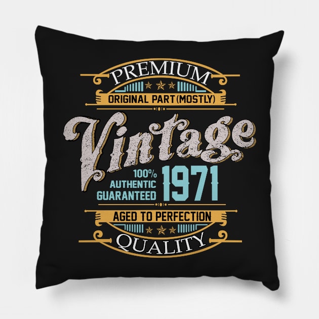 Premium Quality original part (mostly) vintage 1971 Pillow by TEEPHILIC