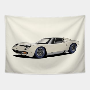 Lamborghini Miura in bianco white Tapestry