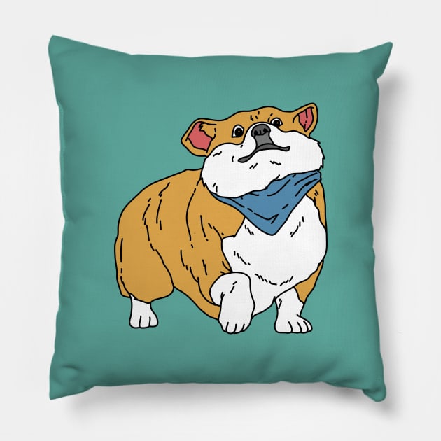 Cute Fluffy Corgi Pillow by Freid