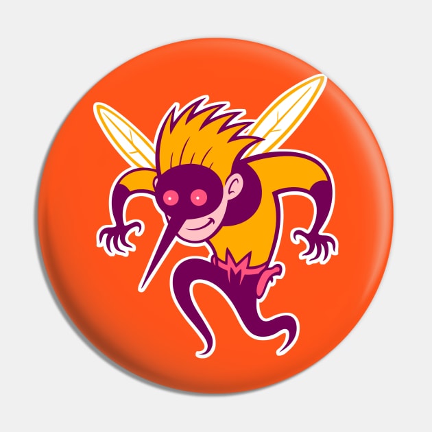 Beware the Mosquito! Orange Pin by ingoadwetrust