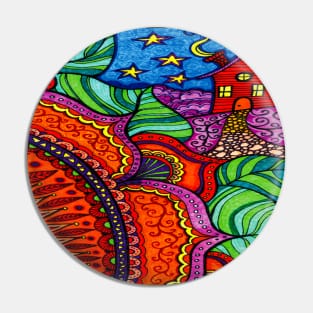 Happy House Zen Yoga Floral Mandala Pin