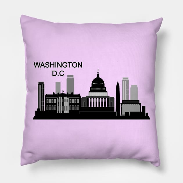 Washington D.C skyline Pillow by Travellers