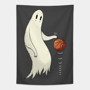 Funny Cool Ghost Dribbling Basketball Tapestry