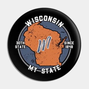 Wisconsin My State Patriot State Tourist Gift Pin