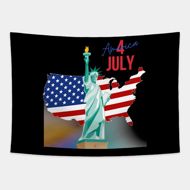 4 July statue of liberty Tapestry by JAGUNOV