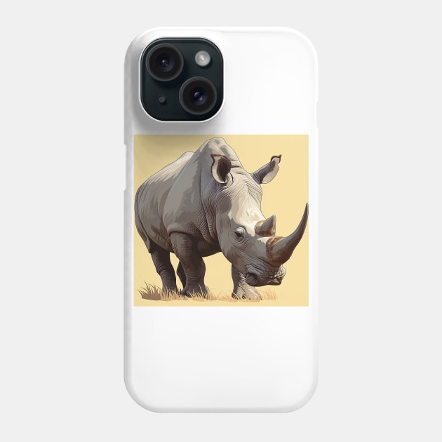 rhinoceros Phone Case by peterdoraki