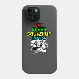 Cool Eat Sleep Squad Up Repeat Gamer Live Streamer Phone Case