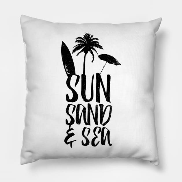 Sun Sand and Sea 2 Pillow by cloudlanddesigns