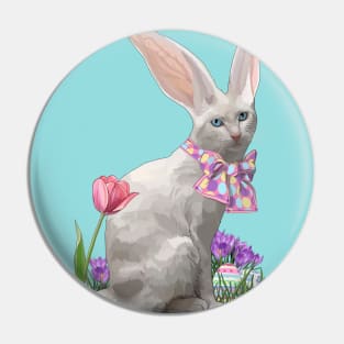 Purrfectly Eggcentic Easter Bunny Kitty Cat Pin