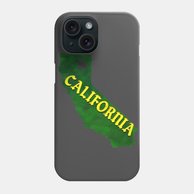 The State of California - Green Star Watercolor Phone Case by loudestkitten