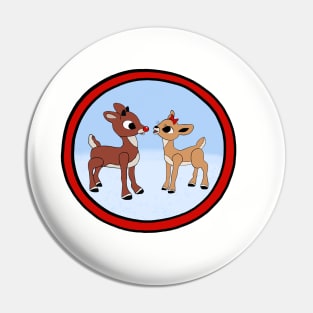 Rudolph The Red-Nosed Reindeer & Clarice Pin