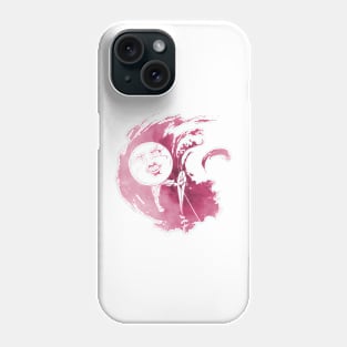 Moon Kite Surfer In Pink Phone Case