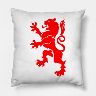 prancing black lion coat of arms Pillow