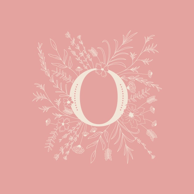 Botanical Letter O (Hibiscus Pink) by Cascade Patterns