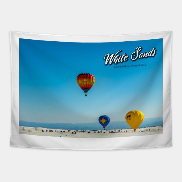 White Sands Hot Air Balloon Invitational Tapestry by Gestalt Imagery