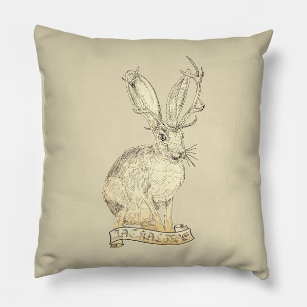 Jackalope Pillow by Hiraeth Tees