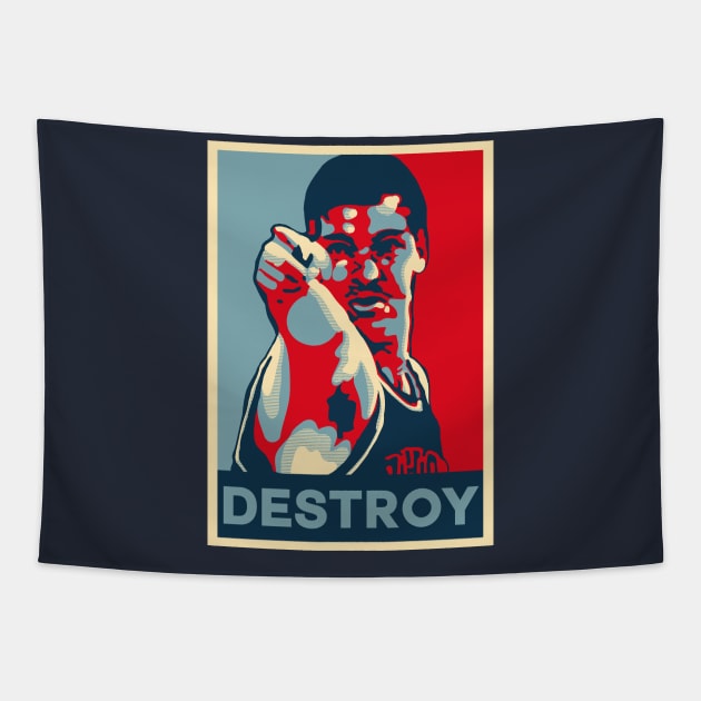 Bill Laimbeer Destroy Obama Hope Large Print Tapestry by qiangdade