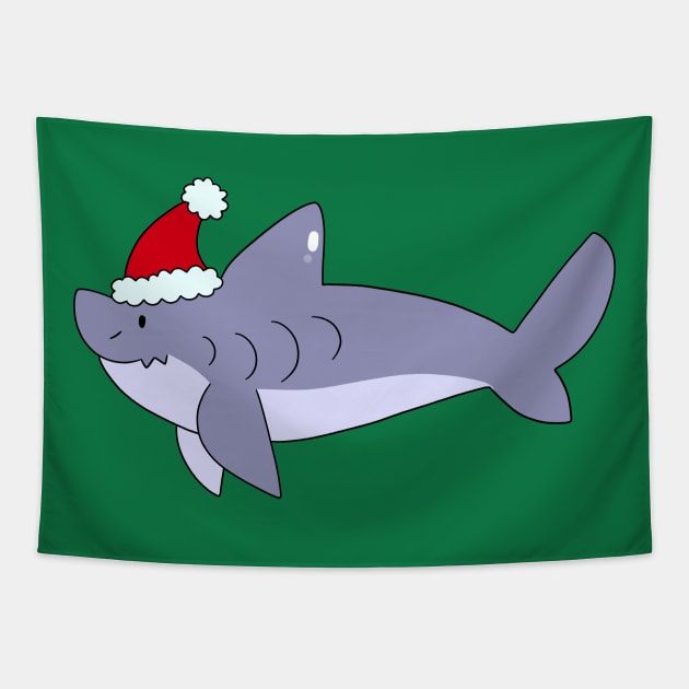 Santa Hat Shark Tapestry by saradaboru