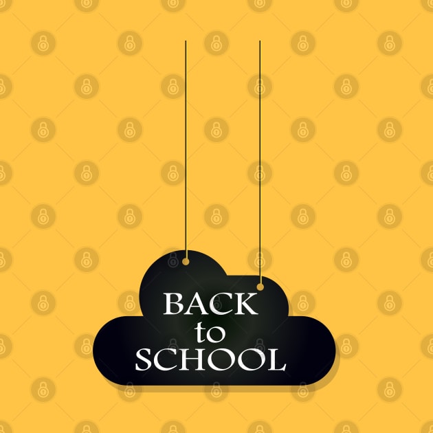 Back to School slogan. Hello School Autumn Black cloud Graphic design print by sofiartmedia