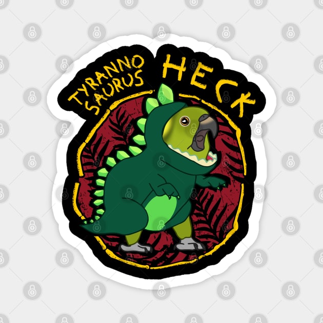 tyrannosaurus HECK yellow naped amazon parrot Magnet by FandomizedRose