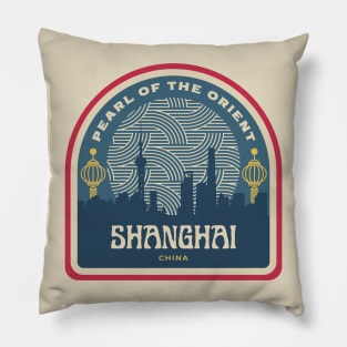 Vintage Shanghai Print Pillow