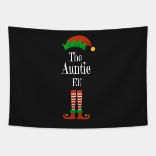 Matching Family Christmas Group Elf Gift - The Auntie Elf - Funny Pajama Christmas Holiday Tapestry