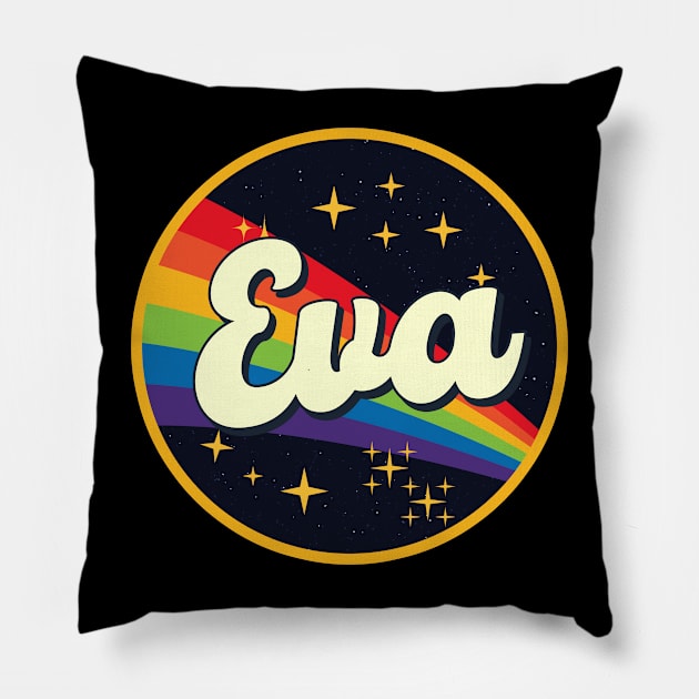 Eva // Rainbow In Space Vintage Style Pillow by LMW Art