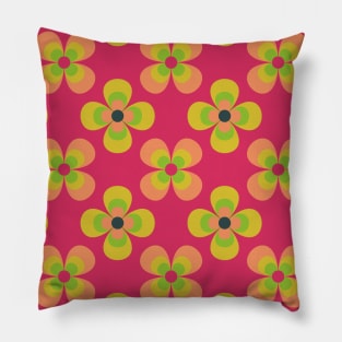 Floral Retro Neck Gator Hot Pink and Green Retro Floral Pillow