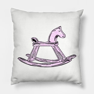 Pink Rocking Horse Pillow