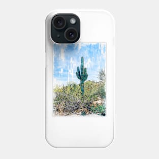 Cactus In The Bush Sketch Phone Case