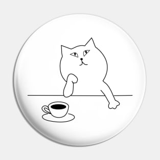 Cat and coffee Pin