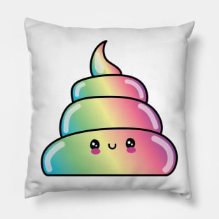 Funny Cute Rainbow Poop Emoji Pillow