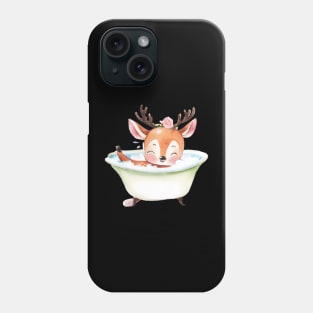 Cute Baby Deer In Bathtub Phone Case