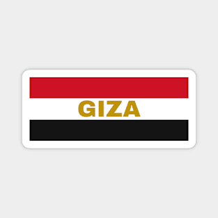 Giza City in Egyptian Flag Colors Magnet